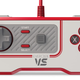A photo of the Evercade VS retro gamepad, with X, Y, B, and A buttons, a d-pad, start, select, and home buttons.